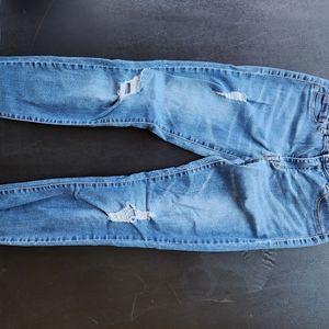 Blue distressed jeans